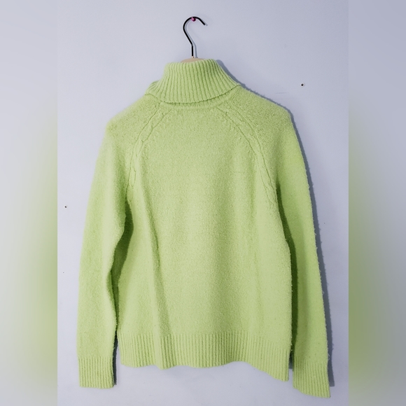 Cherokee Key Lime Green Wool Blend Long Sleeve Turtle Neck Sweater - Picture 7 of 8